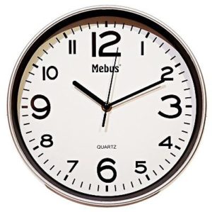 944 Mebus Wanduhr ! super modernes design ! grau - weiß ! 25 cm , leises Werk