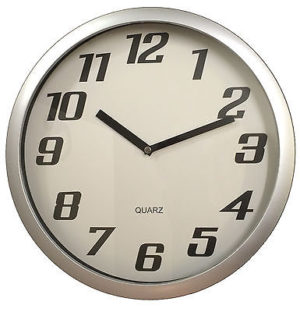 901 Wanduhr Mebus ! silber grau ! super modernes design! 29 cm