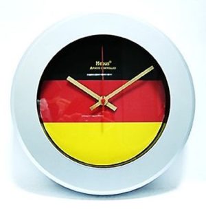 262 Funk Wanduhr Mebus ! grau ! Motiv Deutschlandfahne 30 cm