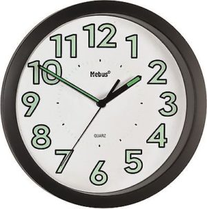 484 Wanduhr ! Mebus ! schwarz ! modern !Neu!!