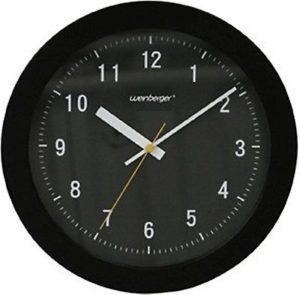 445 Wanduhr schwarz 26 cm ! super !