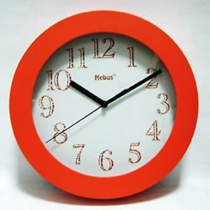 465 Wanduhr orange 25 cm ! super !