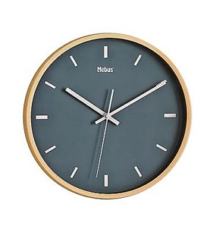 794 Mebus Wanduhr! helle Holzoptik mit grau !modernes design! 29 cm