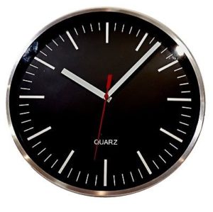 963 Mebus Wanduhr ! Metall Chrom ! ! Ø 29,5 cm , schwarz