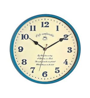 801 Mebus Wanduhr!blau - creme !modernes design! 29,5 cm