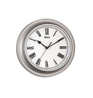741 Mebus Wanduhr ! grau ! 25,5 cm ! einfach aber schick !