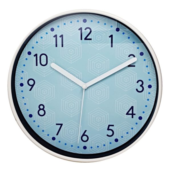 1046 Mebus Wanduhr! 6-Eck Muster ! super Design ! Durchmesser: 24,5 cm