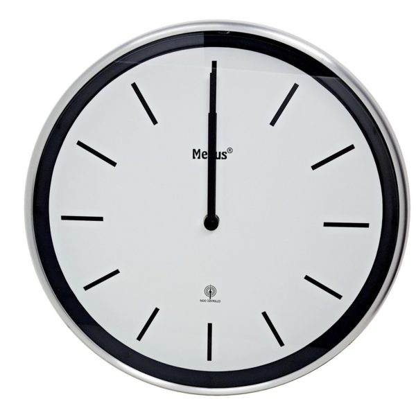 397 Moderner Mebus Funk Wanduhr! Metall ,modernes Design ! Ø 30 cm !!!